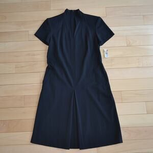 NWT Talbots Black Midi Dress Short Sleeve Shift Size 6P